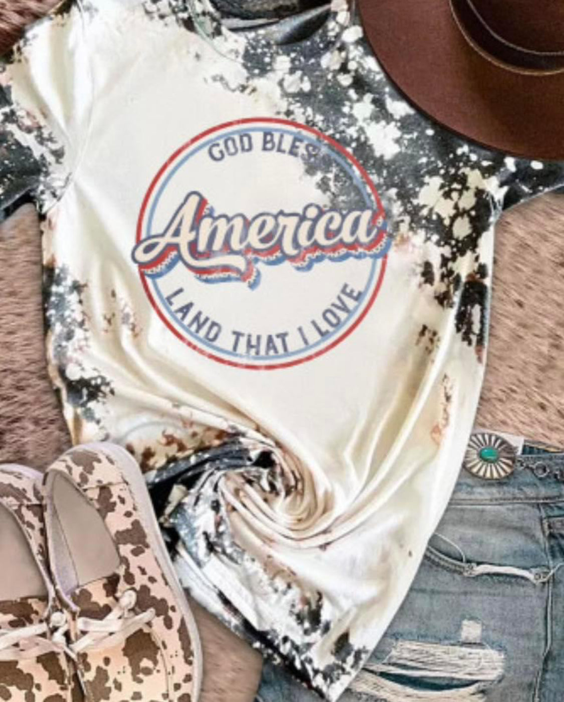 Grey American Slogan Tie Dye
