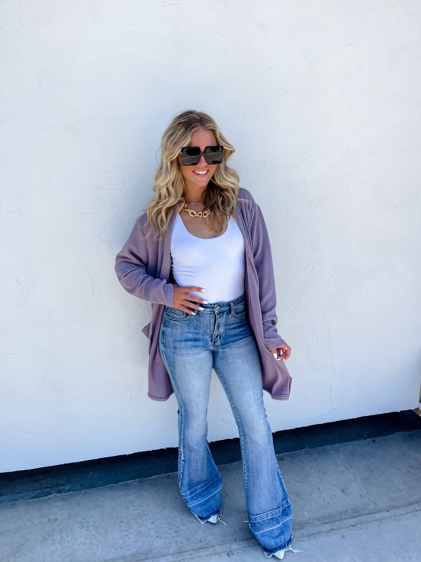 REESE RIBBED CARDIGAN: VINTAGE BLACK / OS