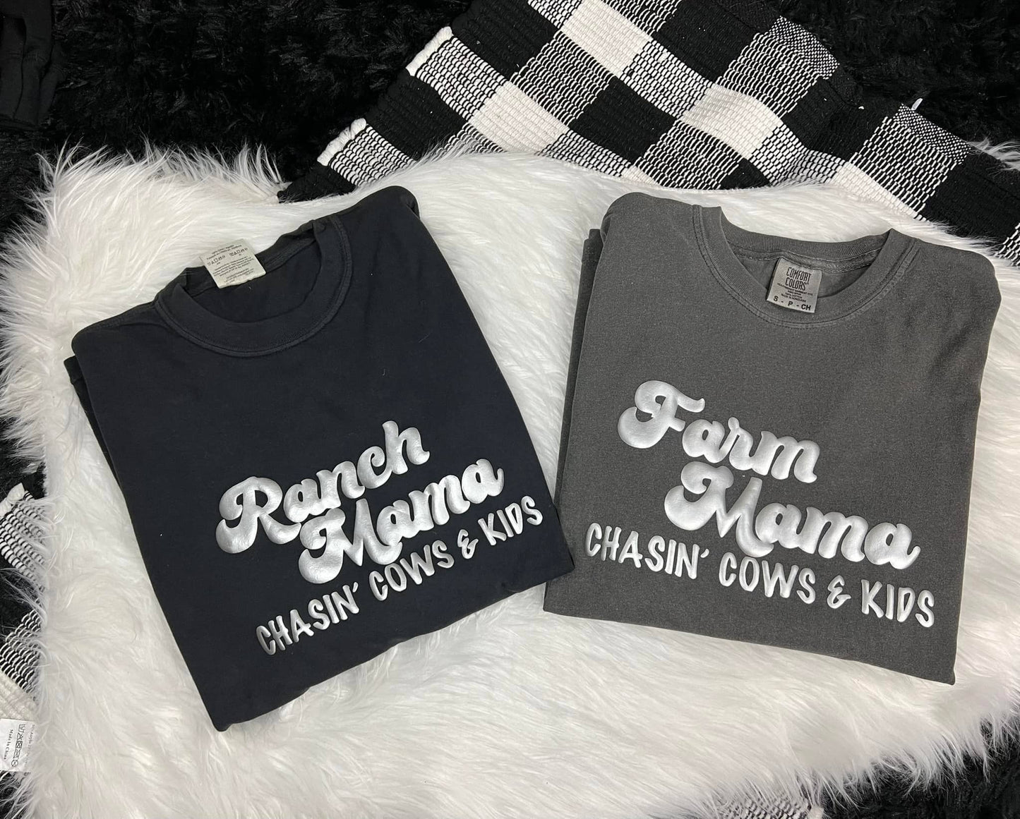 Farm Mama Silver Puff Short Sleeve: Pepper / S / Short Sleeve