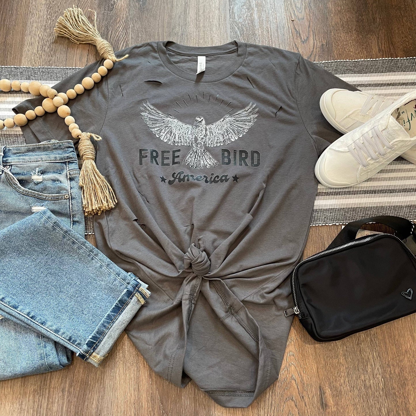 Distressed Free Bird Tee: X-Large