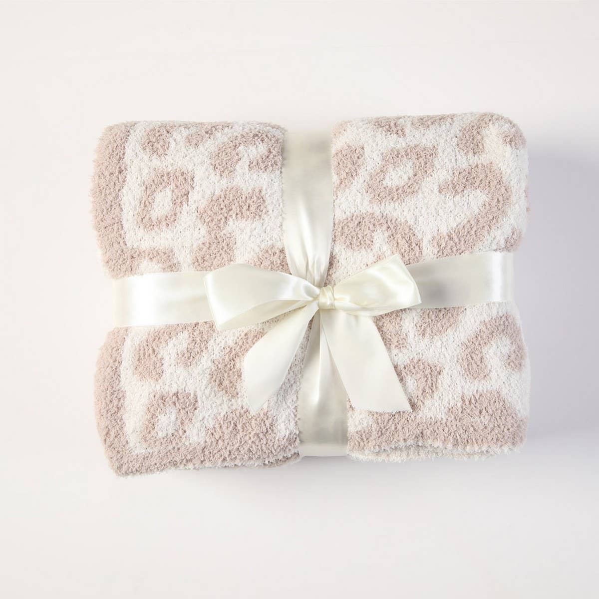 KNITTED LEOPARD PRINT LIGHTWEIGHT SOFA BLANKET_CWMM0213: CAMEL / (130cmX150cm) 1