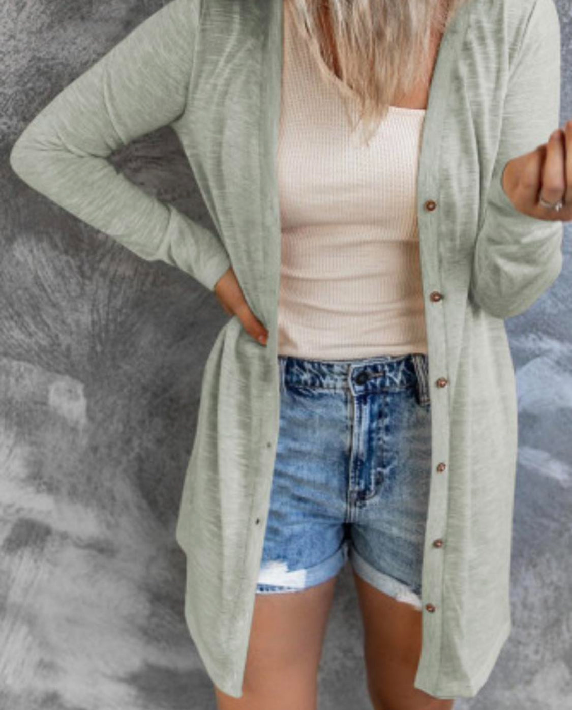 Solid color open front cardigan