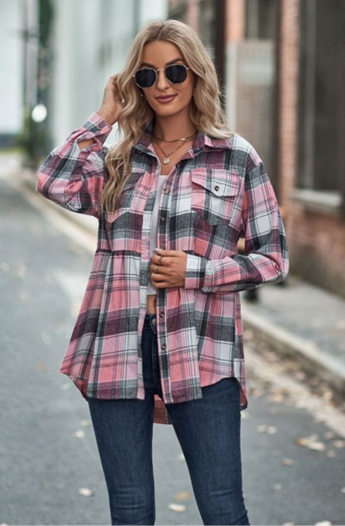 Women’s long sleeve casual button down
