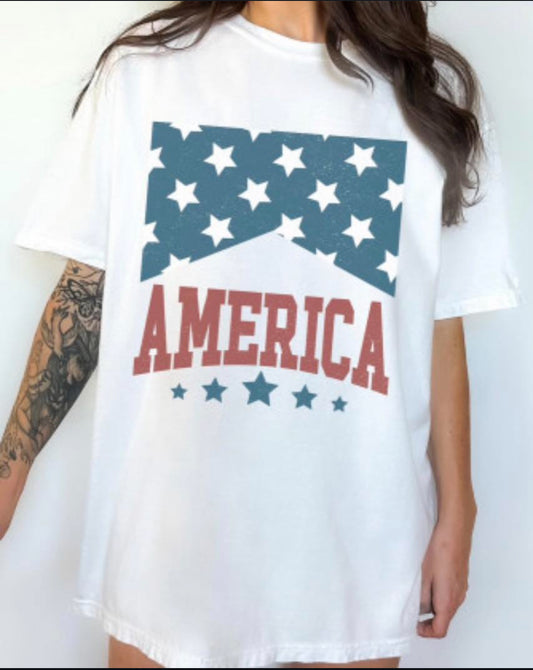 White America stars print