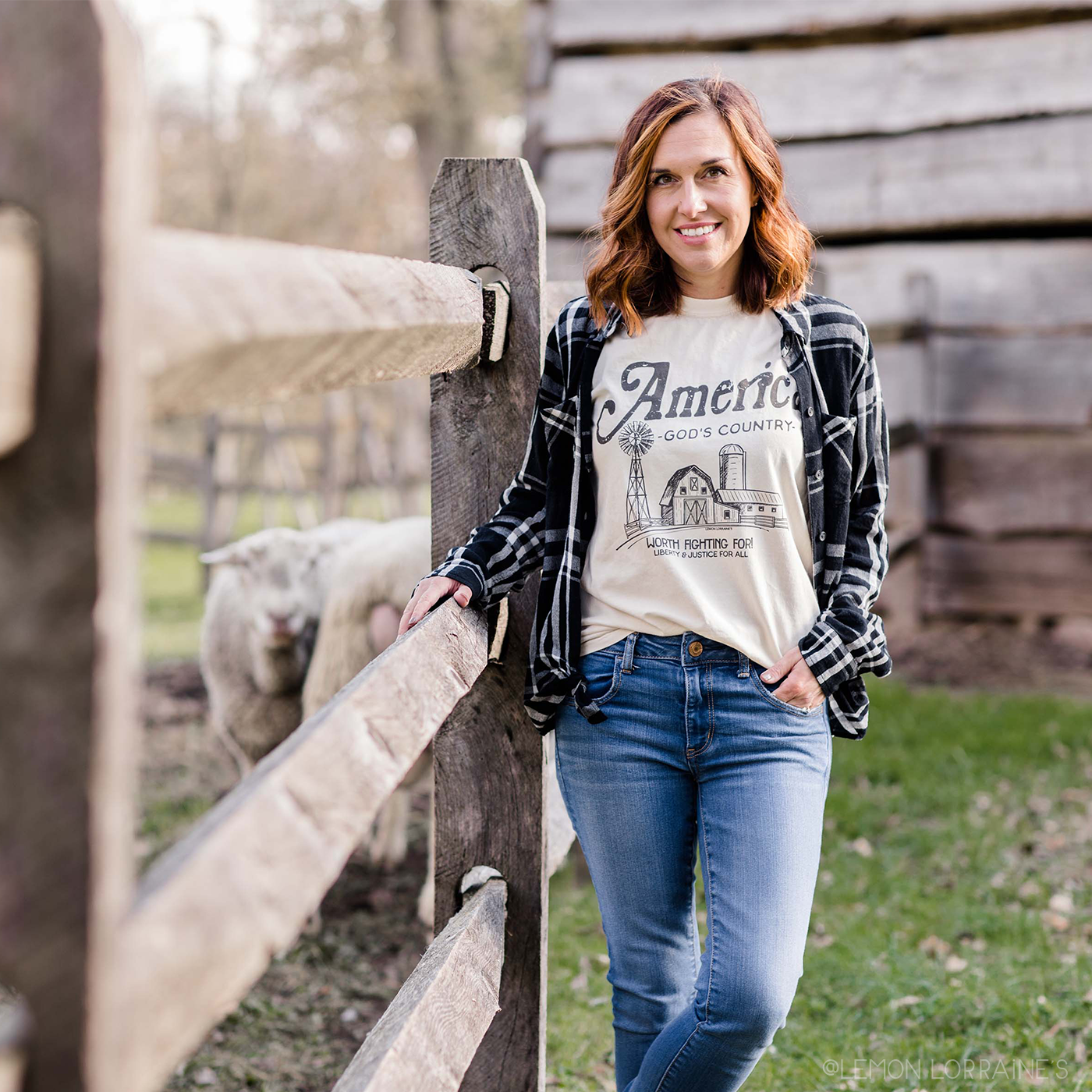 AMERICA GOD'S COUNTRY Graphic Tee on Comfort Colors: Ivory / S