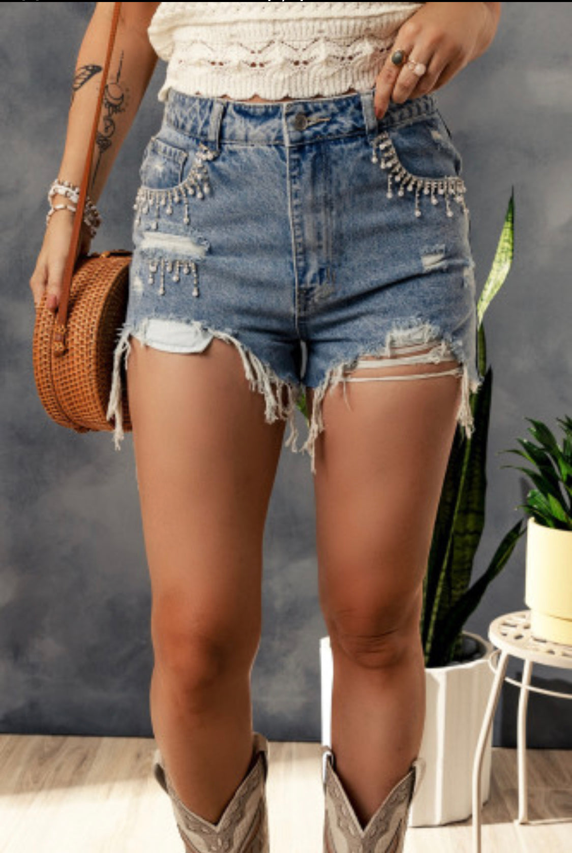 Rhinestone shorts