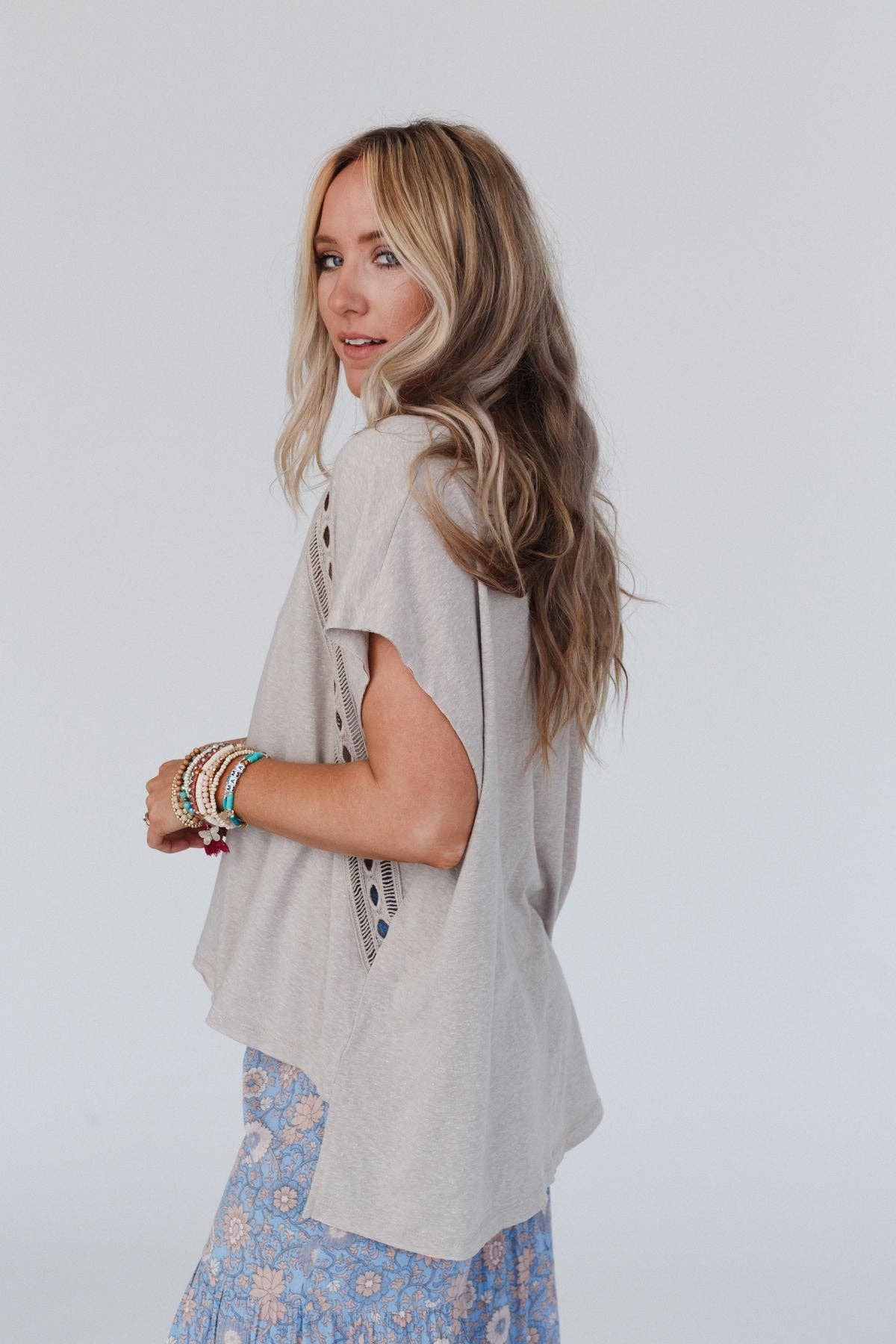 Camden Lace V Neck Top - Came