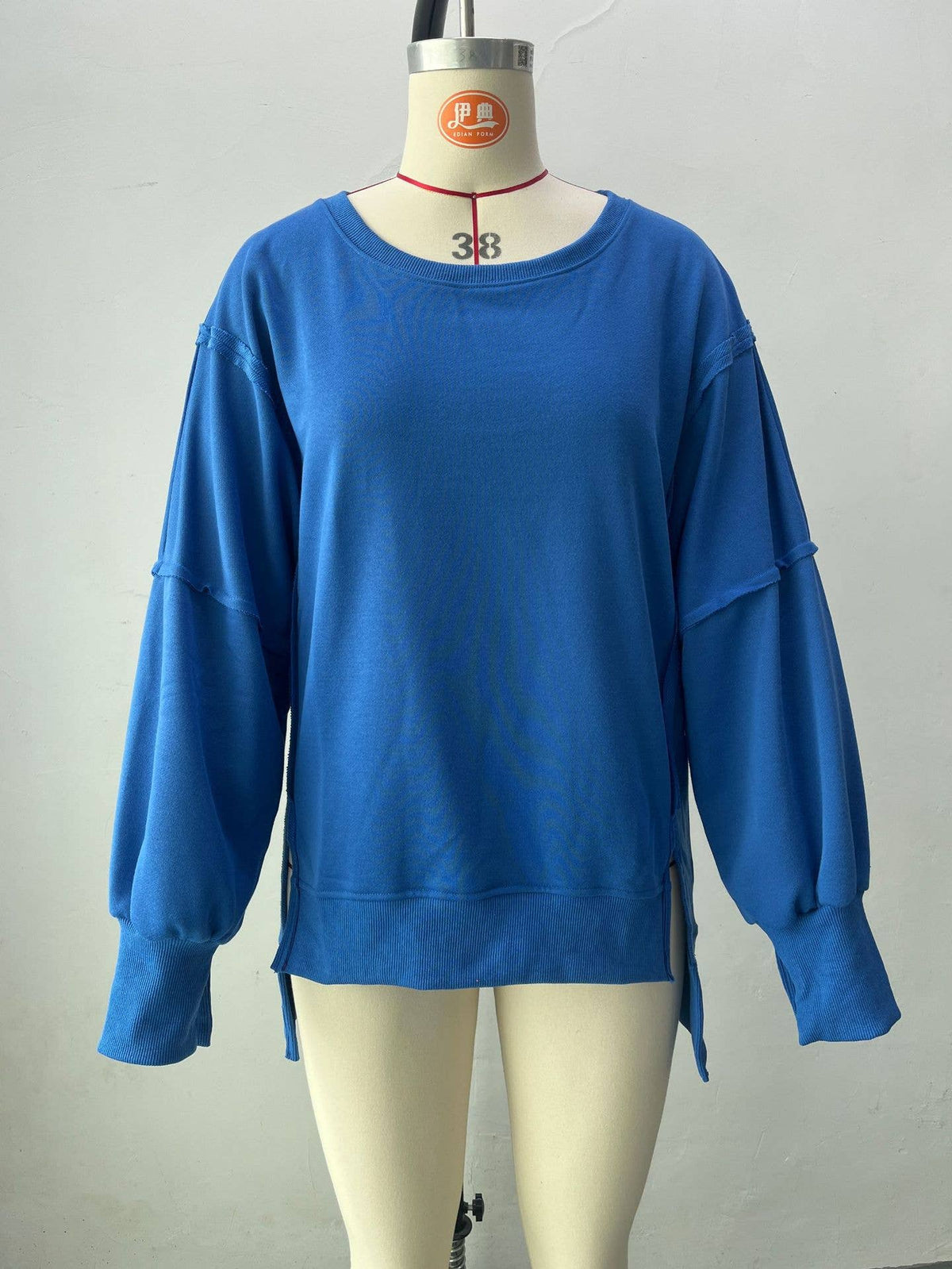 Solid-color round-neck casual loose sweatshirt: GREY / (M) 1