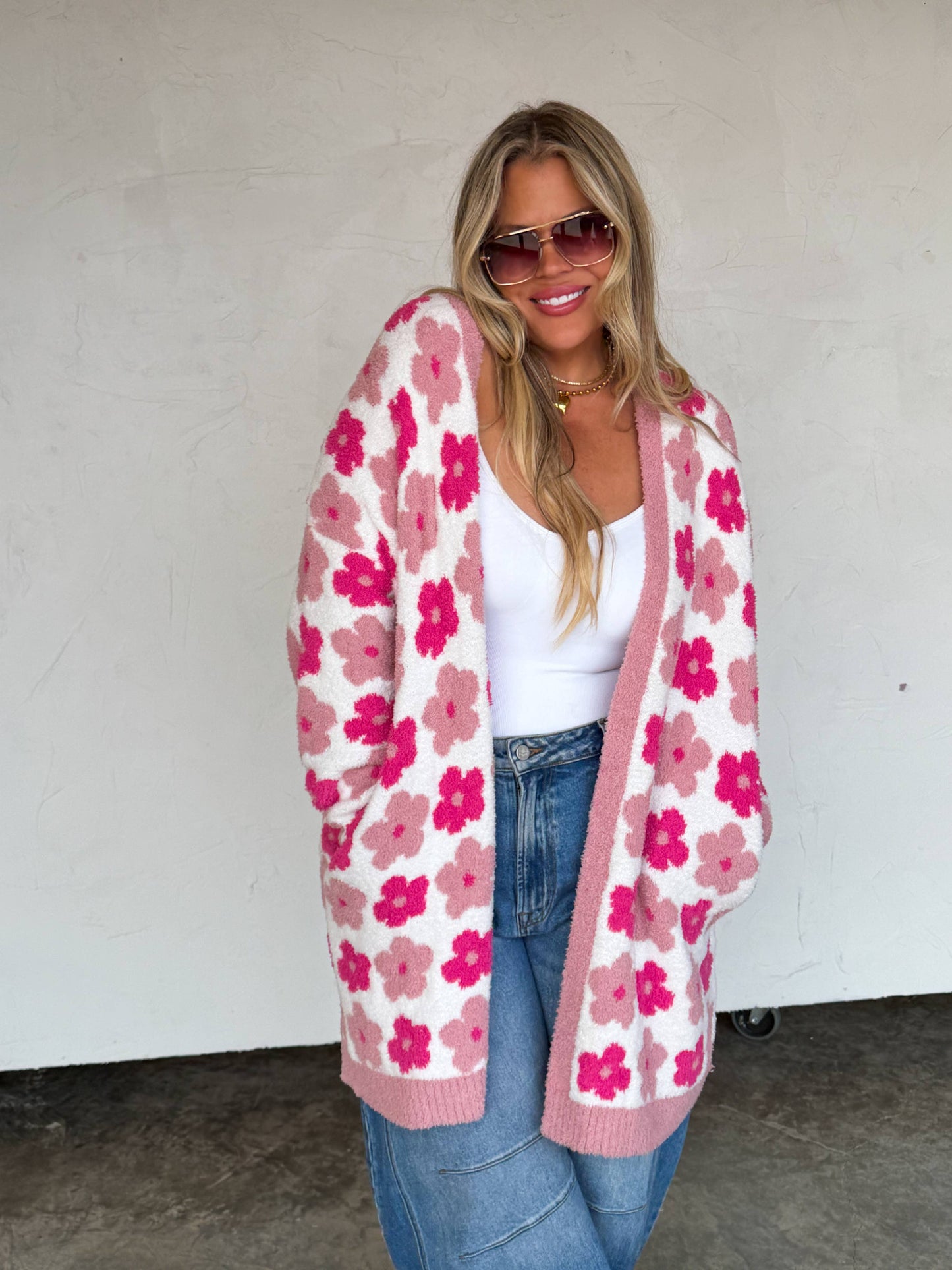 SPRING CLOUD CARDIGAN: ONE SIZE / BLUE DAISY