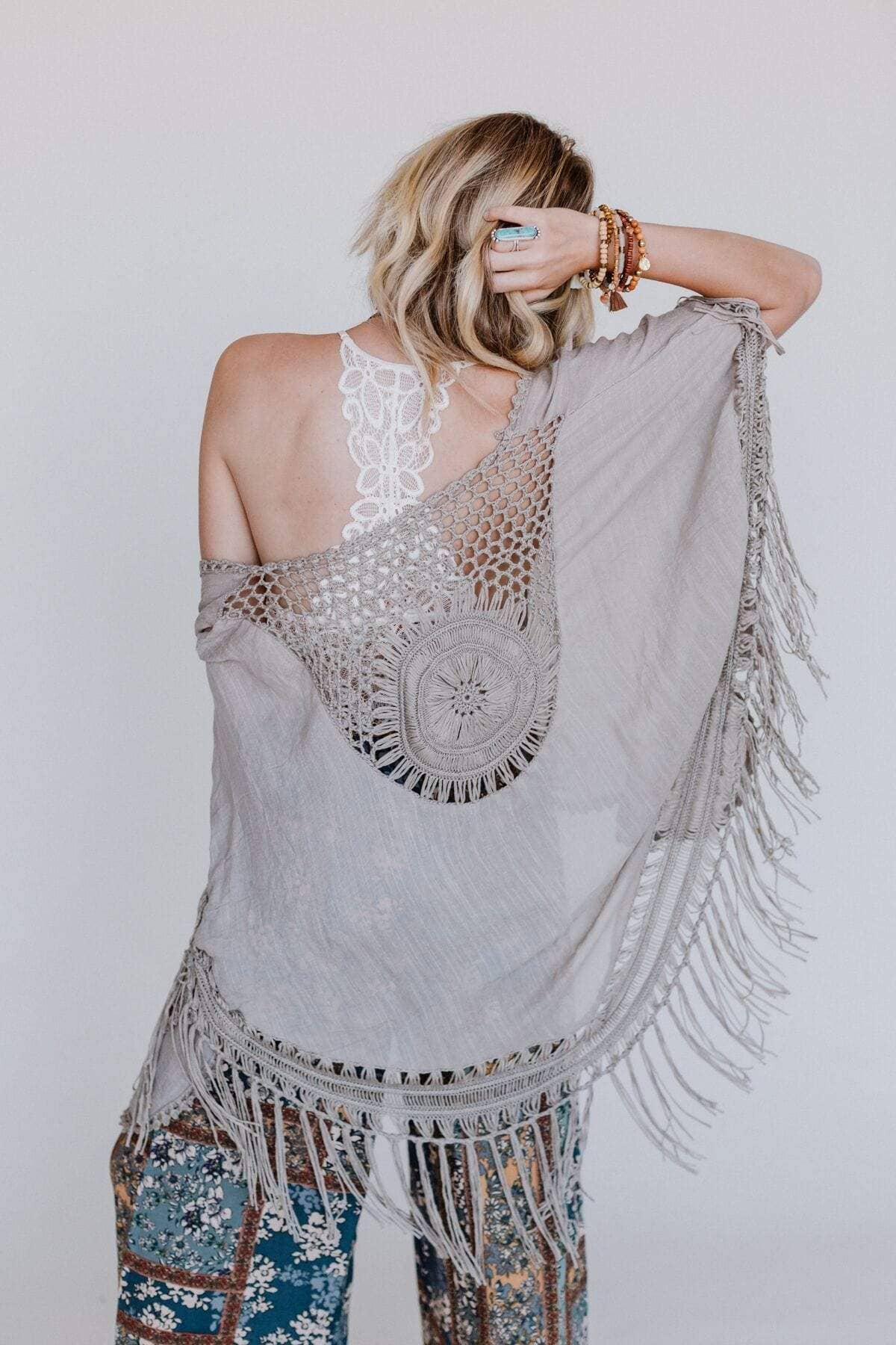 Dreamy Macramé Kimono - Mocha: Mocha