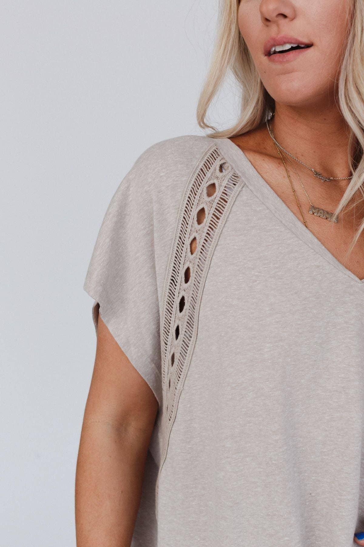Camden Lace V Neck Top - Came