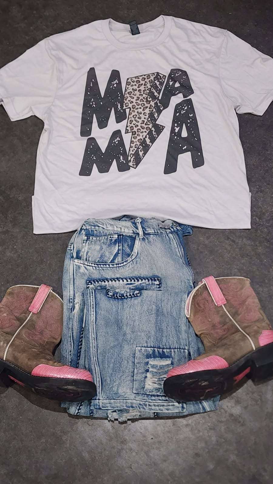 Cheetah Lightning Mama: No / White T-Shirt