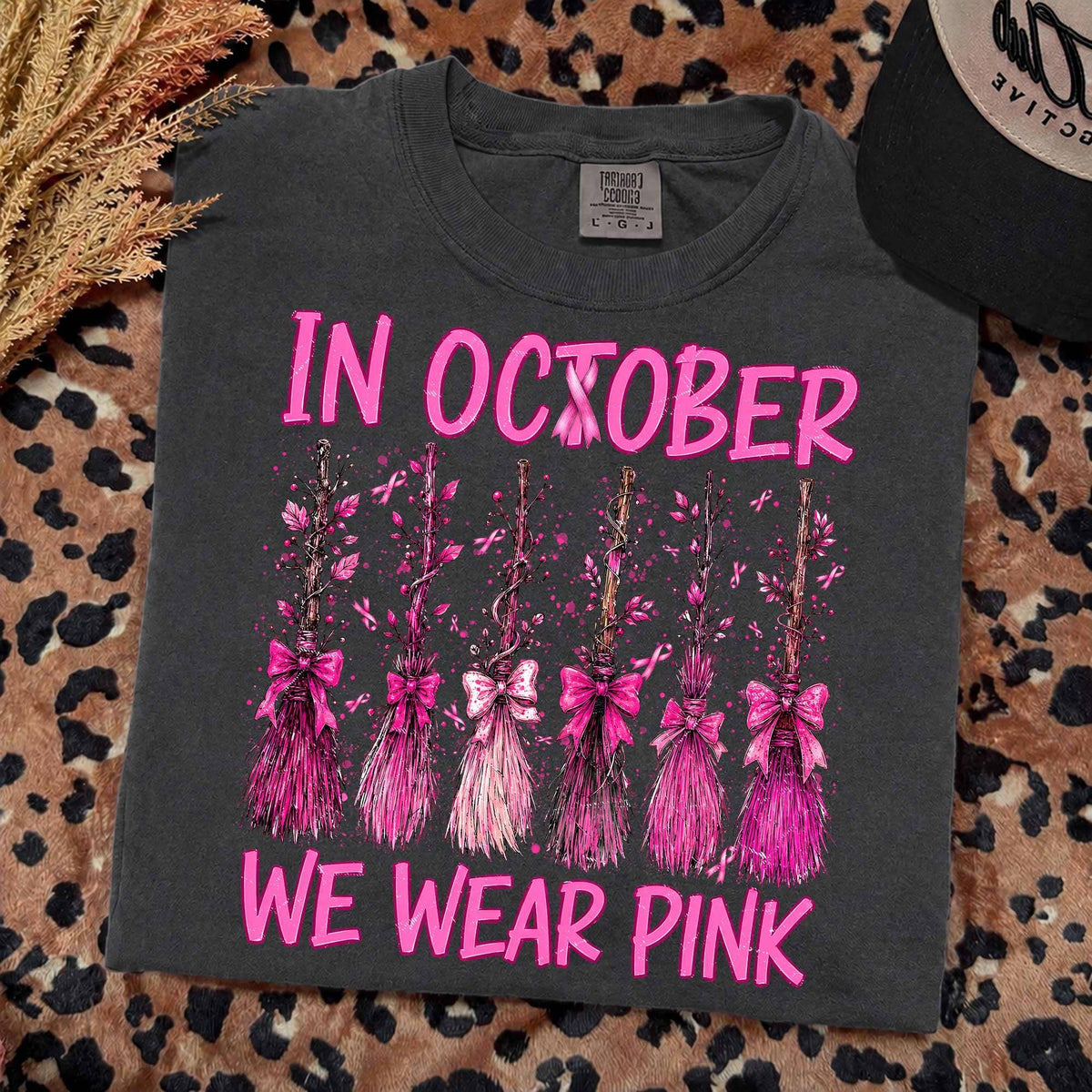 Comfort Colors In October We Wear Pink Tee, Spooky Season : Pepper / XL / Comfort Color T-Shirt