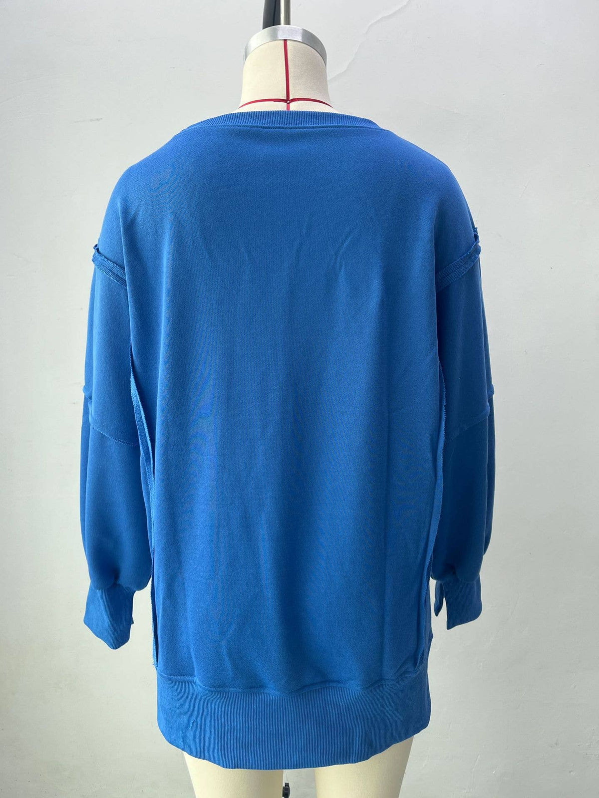 Solid-color round-neck casual loose sweatshirt: GREY / (XL) 1
