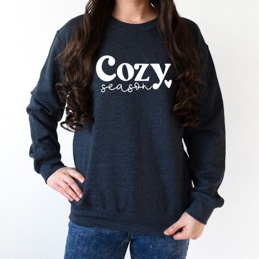 Cozy Season Sweatshirt - Thanksgiving Sweatshirt - Fall: Navy