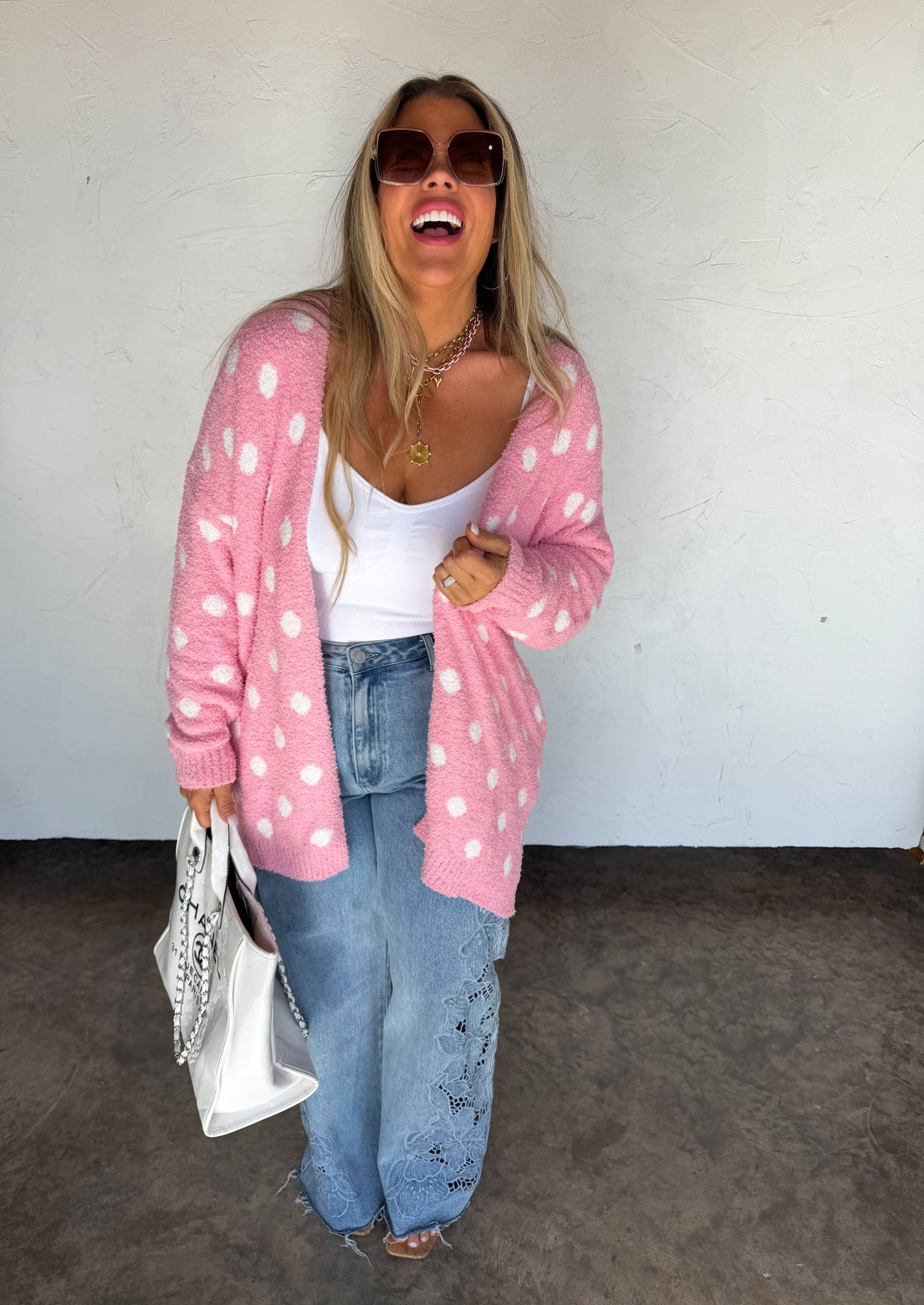 SPRING CLOUD CARDIGAN: ONE SIZE / BLUE BOWS