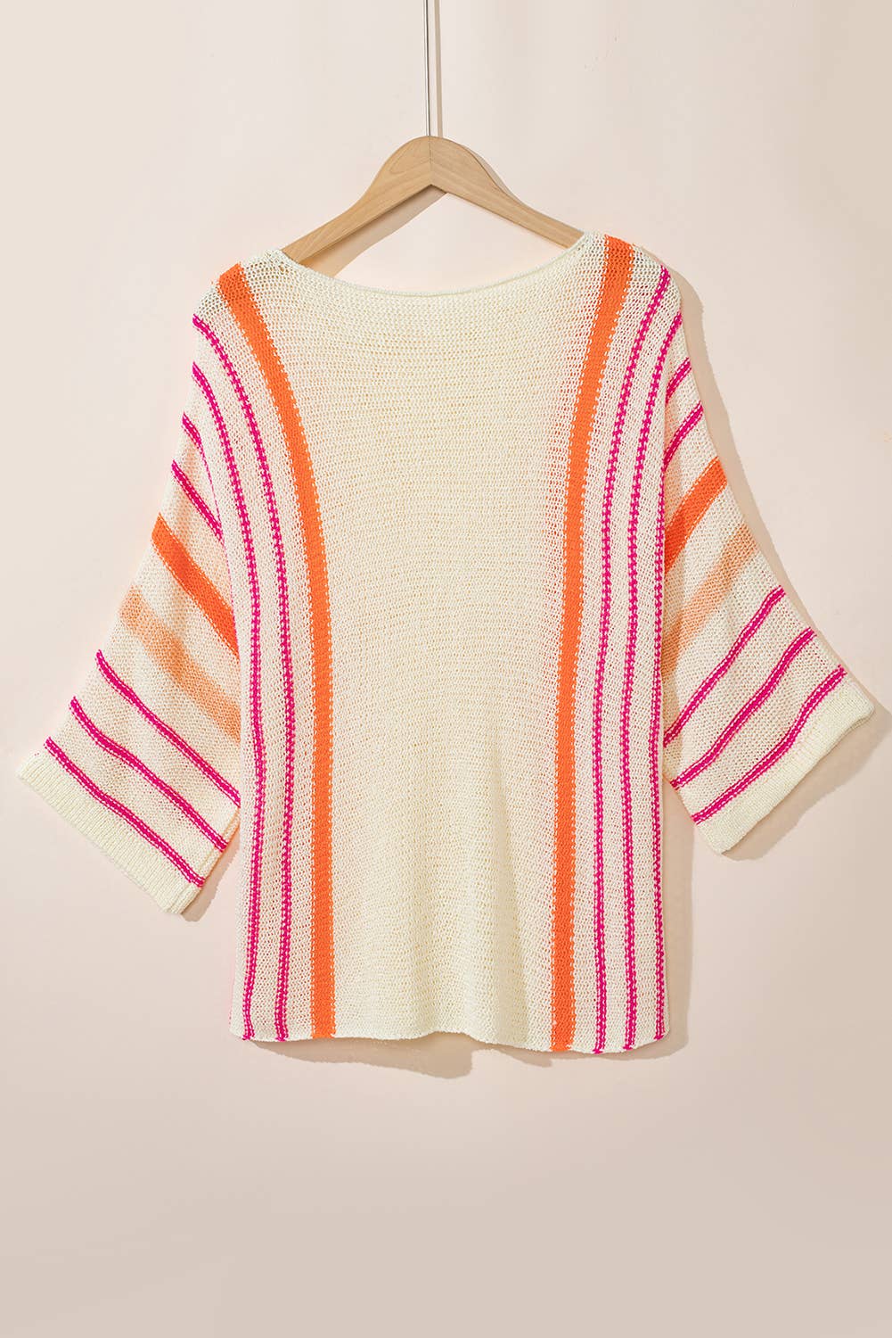LAS Striped Lightweight Knitted Sweater (S-XL): Rose / Missy / M