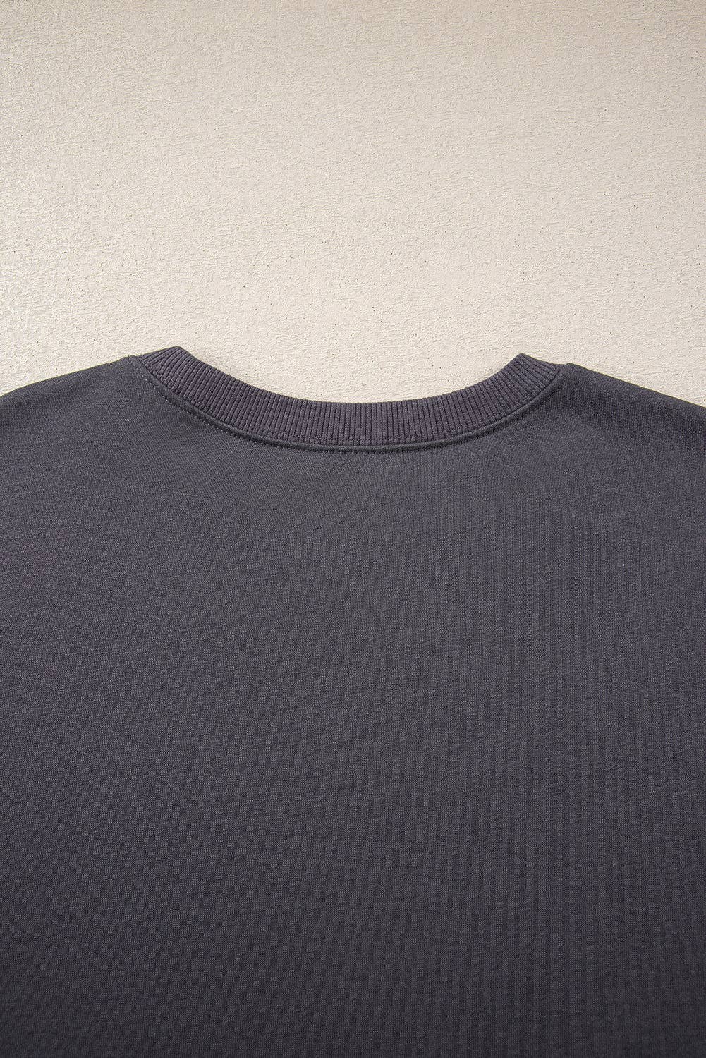 Dark Grey Varsity Striped Detail Drop Shoulder Oversized Sweatshirt: Dark Grey / 65%Polyester+35%Cotton / L