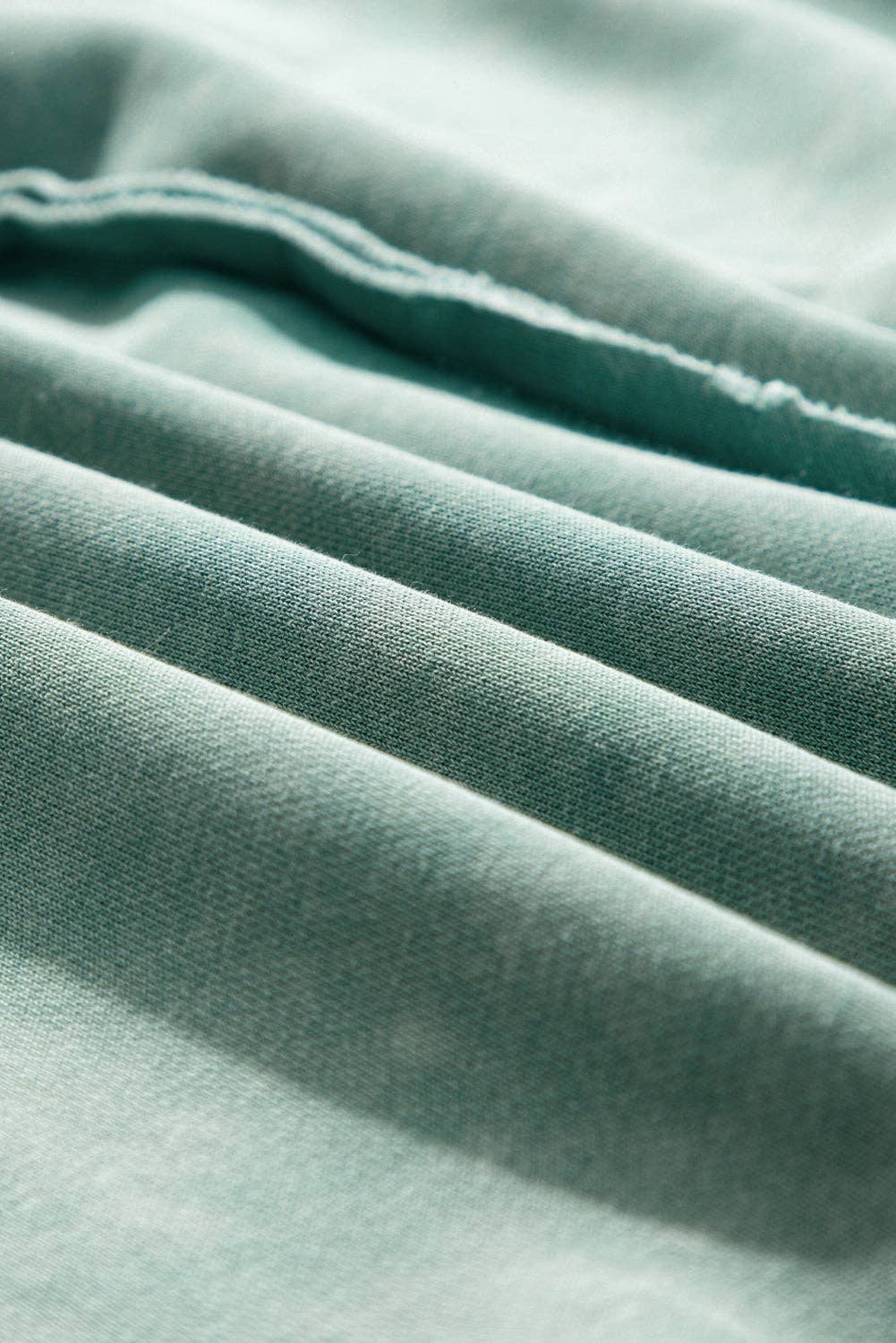 Solid Waffle Knit Patchwork Raglan Sleeve Sweatshirt: Mineral Blue