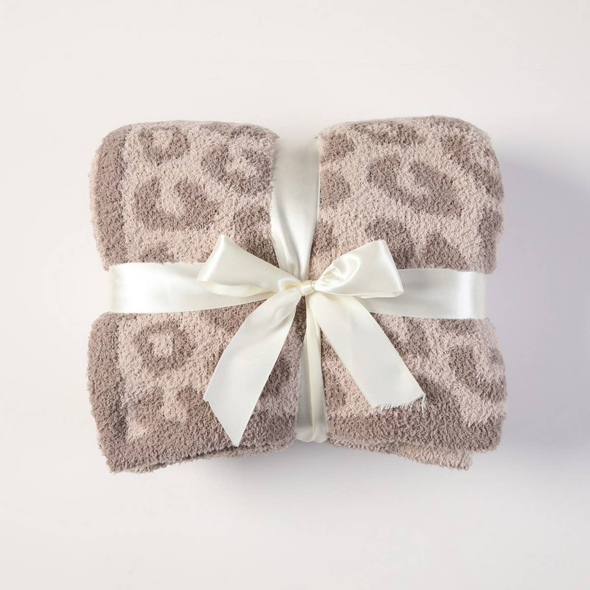 KNITTED LEOPARD PRINT LIGHTWEIGHT SOFA BLANKET_CWMM0213: White / (130cmX150cm) 1