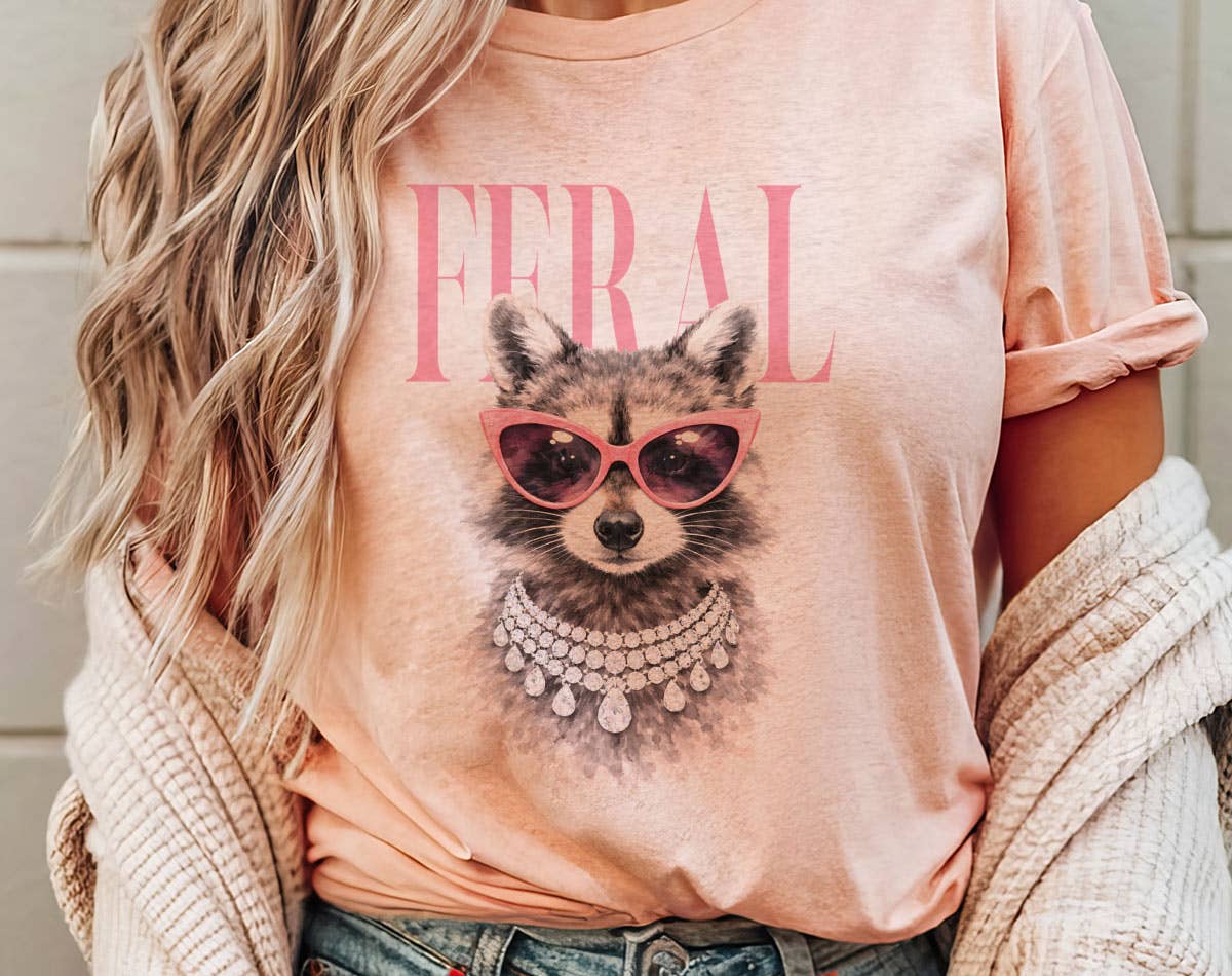 Feral Vogue Raccoon - Trending Meme Summer T-Shirt: White / XL