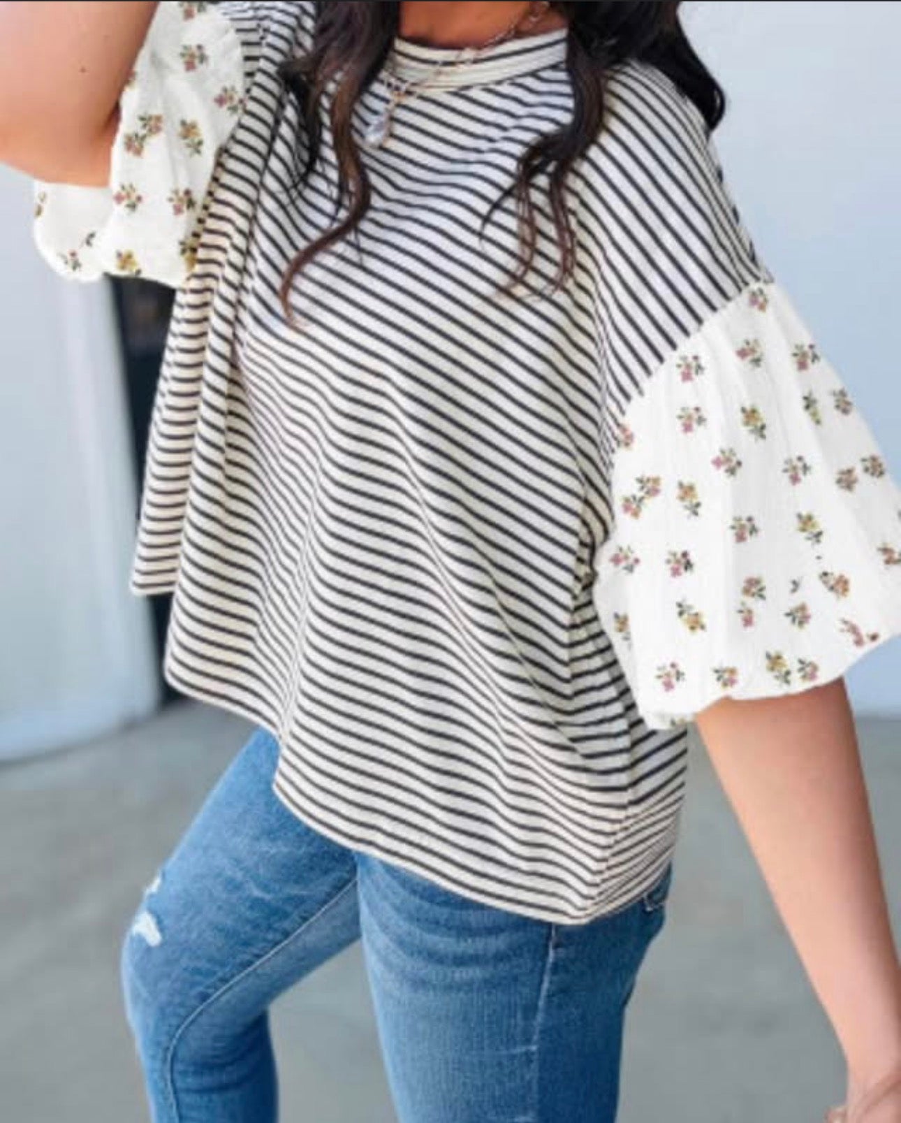 Black stripe floral