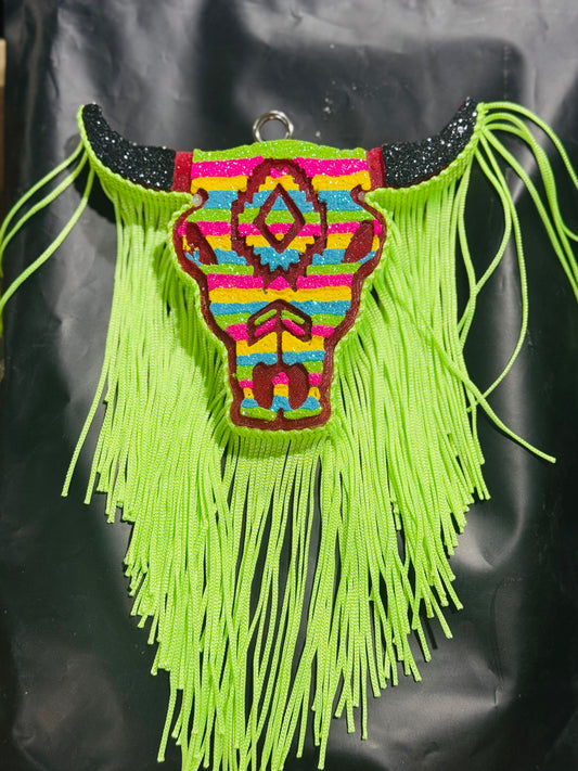 Green cow skull freshie