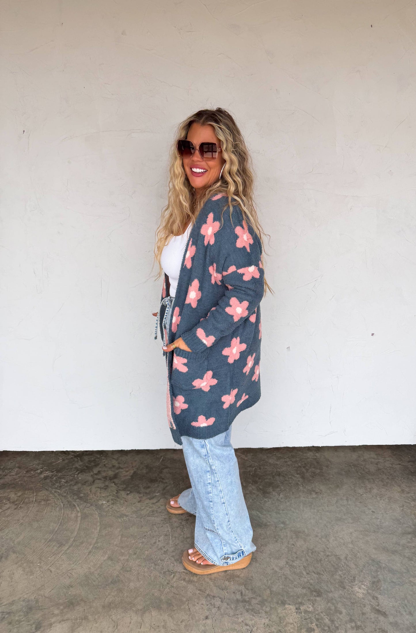 SPRING CLOUD CARDIGAN: ONE SIZE / BLUE BOWS