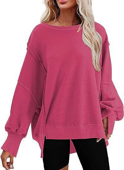 Solid-color round-neck casual loose sweatshirt: GREY / (M) 1