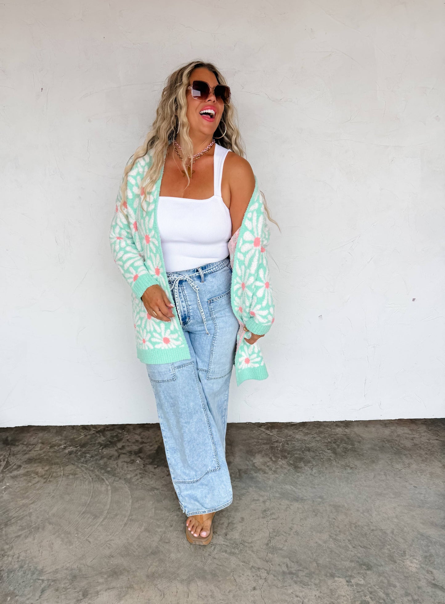 SPRING CLOUD CARDIGAN: ONE SIZE / BLUE BOWS
