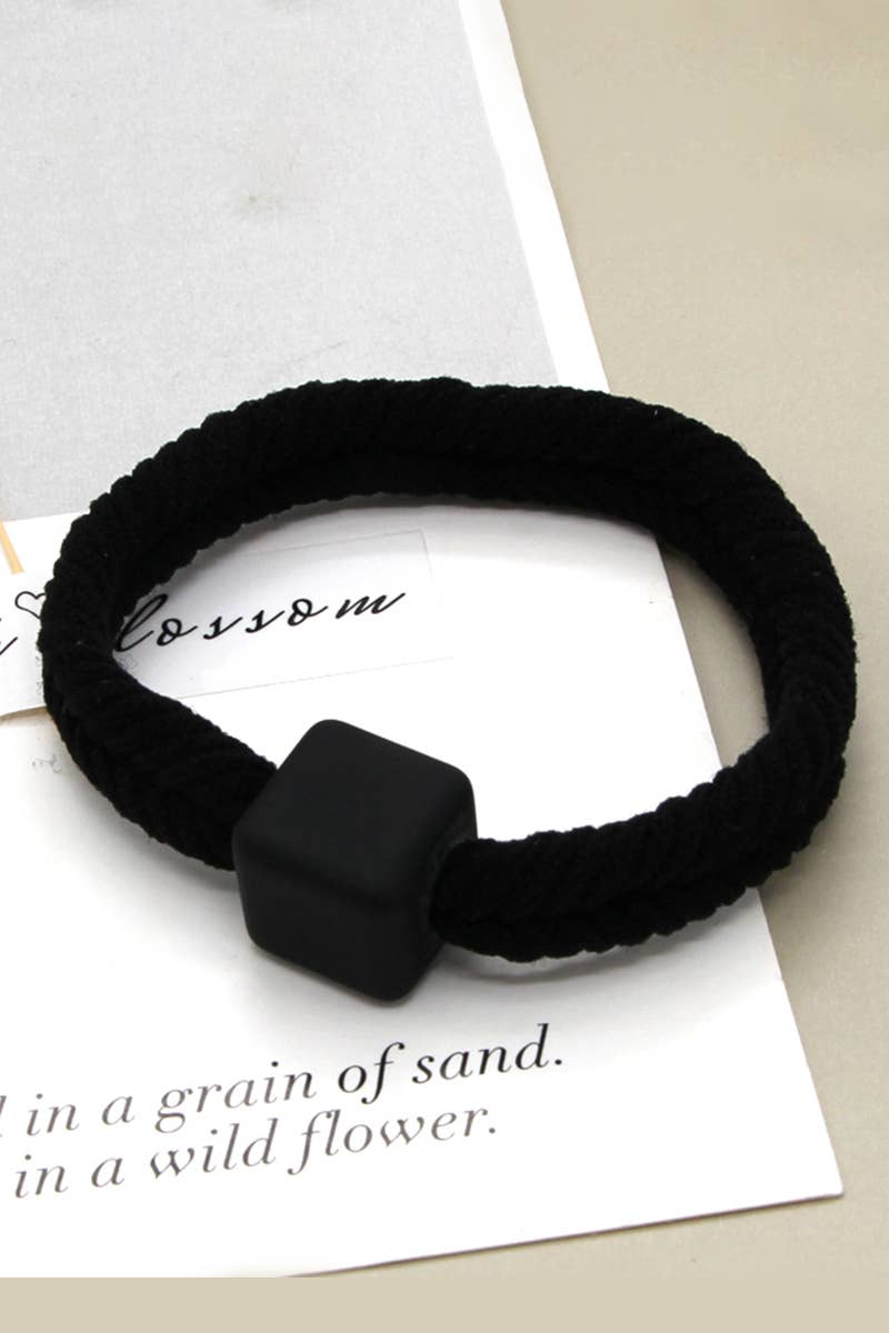 5PCS WOMEN TWO TONE BRAIDED CASUAL HAIR TIE_CWAHA0171: MULTICOLOR / (OS) 1