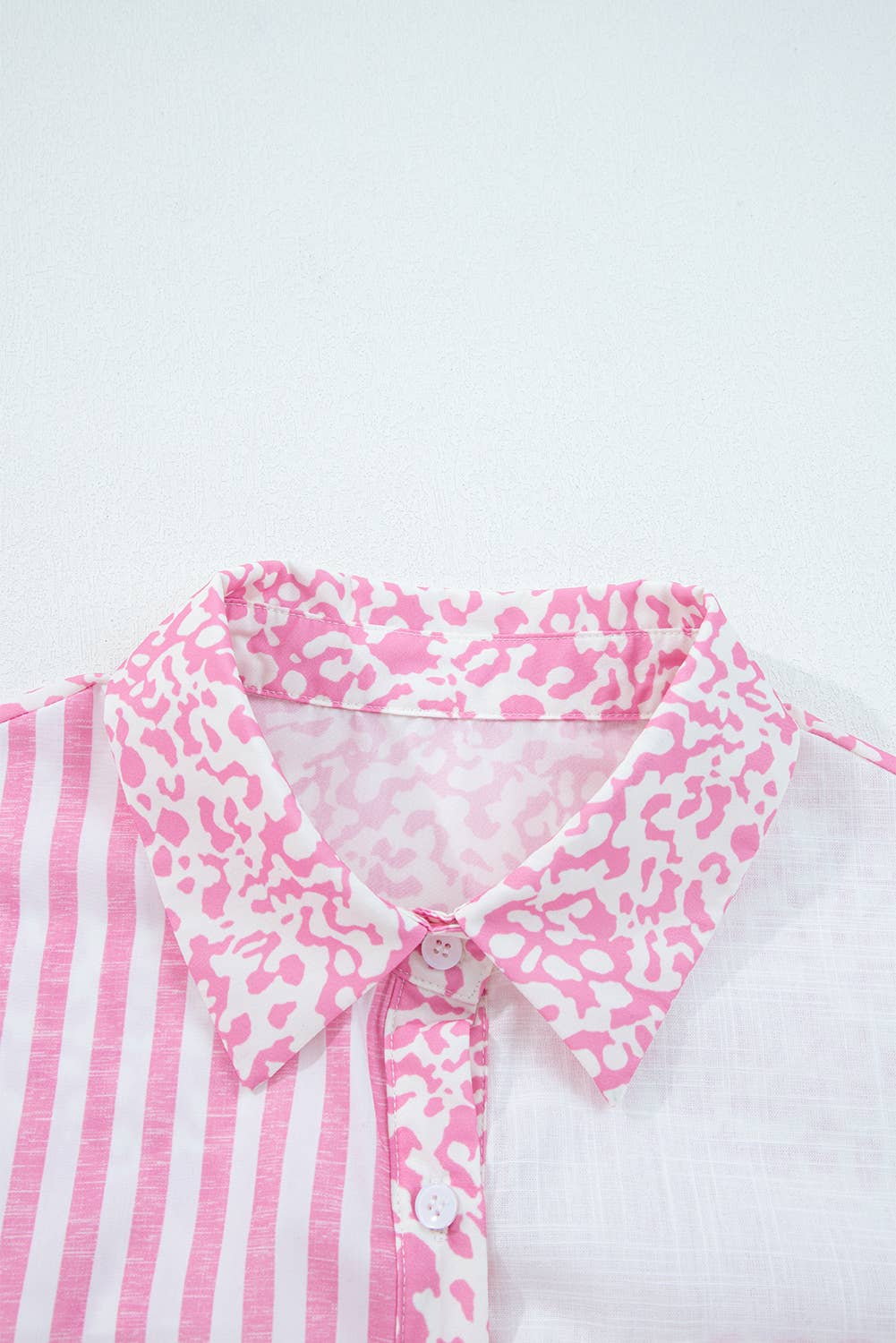 Leopard Striped Western Patchwork Button-up Shirt