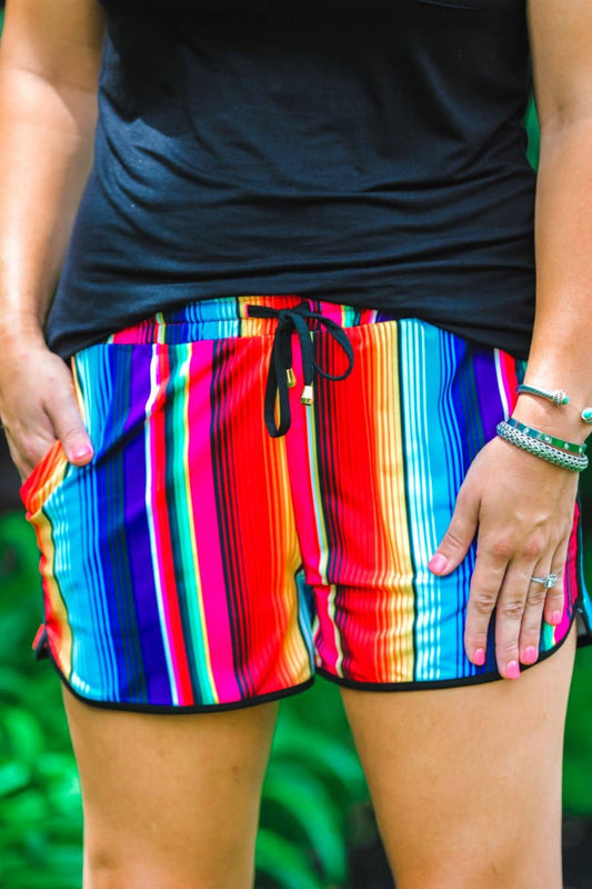 San Antonio Serape Drawstring Everyday Shorts