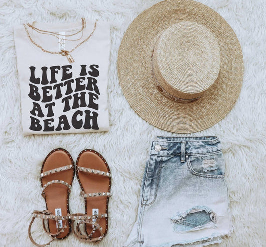 Life Is Better at the Beach: L / Short Sleeve / Natural