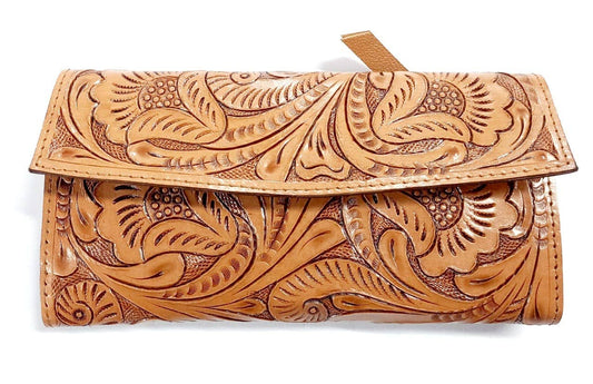 Hand tooled Leather Women's Wallet