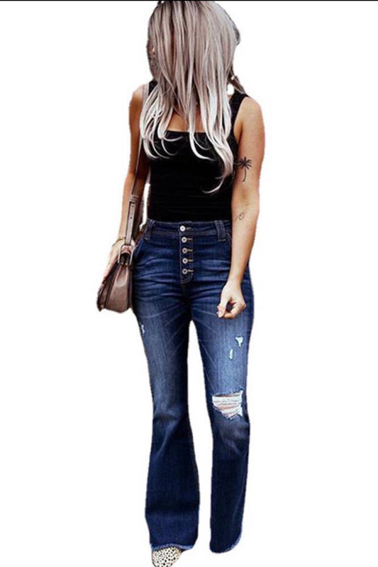 High Waist Bell Bottum Jeans